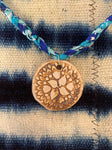 Sand Dollar Blue Braided Handkerchief Necklace