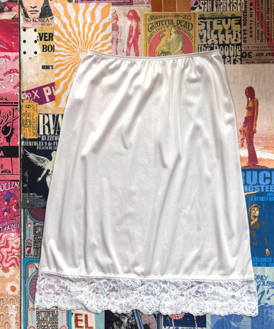 White Midi Slip Skirt