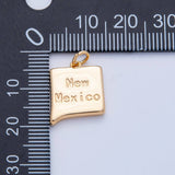 18K Gold Filled United States of America State Map Charm in Gold & Silver | AK064 - AK113