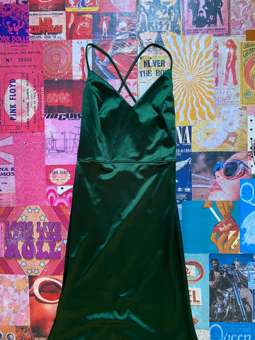 Emerald Green Open Back Dress