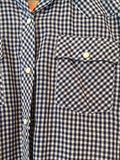 Blue Gingham Pearl Snap