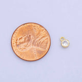 16K Gold Filled Mini Green, Clear, ETC CZ Round Charm | W141-W144