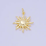 24K Gold Filled 20mm Minimalist Summer Celestial Sun Ray Charm | D095
