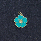 Dainty Hibiscus Charm Tropical Flower Gold Filled Enamel Charm Hawaiian Inspired Jewelry Pendant for Necklace Bracelet Earring Component M-505 M-506 M-507