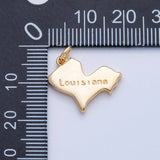 18K Gold Filled United States of America State Map Charm in Gold & Silver | AK064 - AK113
