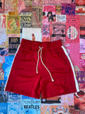 Red White Stripe Drawstring Shorts