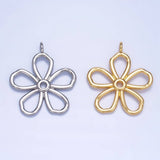 24K Gold Filled Minimalist Flower Pendant in Gold & Silver | AG947