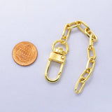 24K Gold Filled 5 Inch Paperclip Chain Bag Purse Charm Keychain Findings | WA-2899