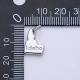 18K Gold Filled United States of America State Map Charm in Gold & Silver | AK064 - AK113