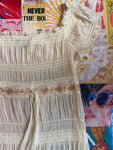 White Ruffle Beaded Dress