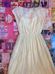 Cream Lace Floral Maxi Dress