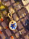 Porcelain Blue Flower Charm