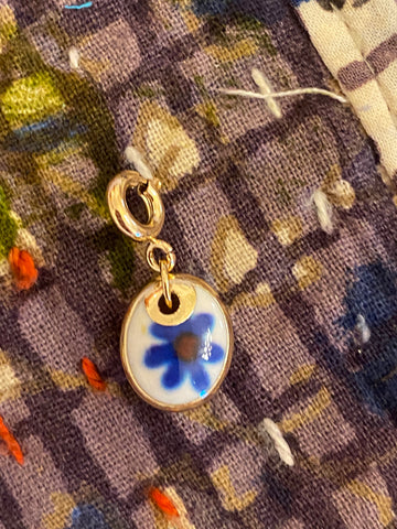 Porcelain Blue Flower Charm