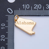18K Gold Filled United States of America State Map Charm in Gold & Silver | AK064 - AK113