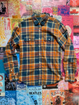 J.Crew Orange And Blue Plaid Flannel