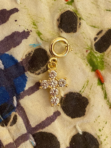 Gem Cross Charm