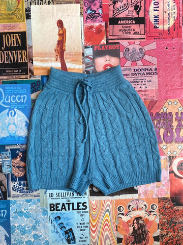 Blue Knit Shorts