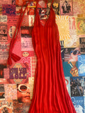 Red Halter Tie Maxi Dress