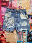 Levi's Bleached and Distressed Denim Shorts