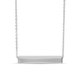 Square 4 Sided Horizontal Bar Polished Stainless Steel Necklace