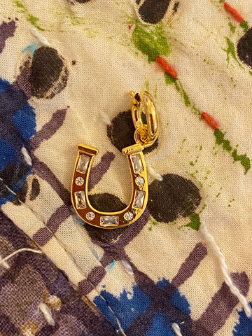Gem Horse Shoe Charm