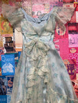 Blue Floral Ruffle Dress