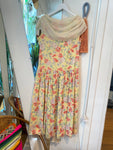 Yellow Floral Cowl Neck Dress