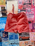 Pink Velvet Lace Up Shorts