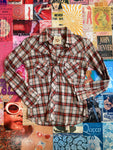 Red Plaid Pearl Snaps Top