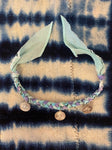 Turquoise Braided Handkerchief Coin Necklace