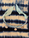 Turquoise Braided Handkerchief Coin Necklace