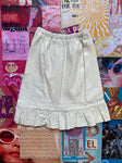 White Frilly Leather Skirt