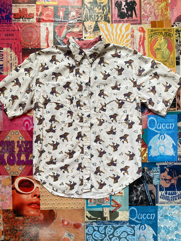 Cowboy Print Button-Down Shirt