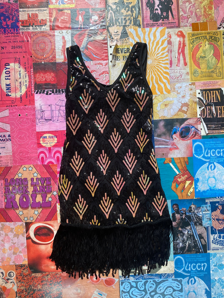 Black Sequin Flapper Dress East and Up Black Sequin Flapper Dress East and Up