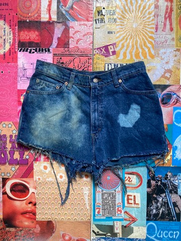 Levi's Bleached Heart Denim Shorts