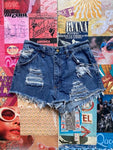 Medium Wash Distressed Denim Shorts
