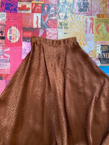 Brown Leopard Print Maxi Skirt