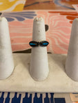 Silver Two Stone Flat Ring