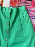 Green Button Midi Skirt