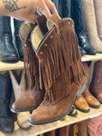 Brown Suede Fringe Boots