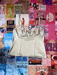 Grey Lace Silk Top