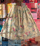 Floral midi elastic waist skirt