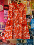 Orange Printed Shift Dress