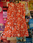 Orange Printed Shift Dress