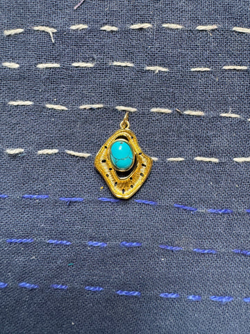 Unique Turquoise Gold Charm