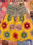 Acid Wash Denim Skirt Quilted