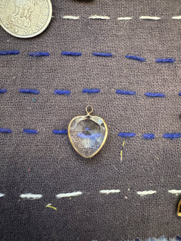 Clear Crystal Heart Charm