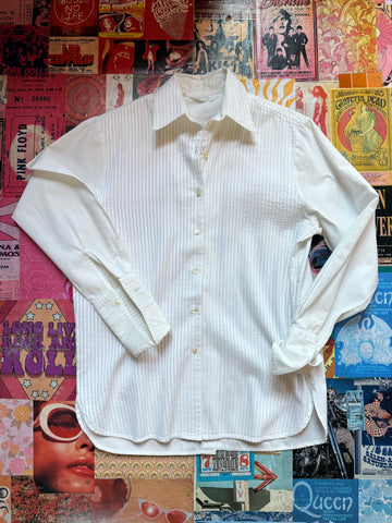 White Button Down Pleated Shirt
