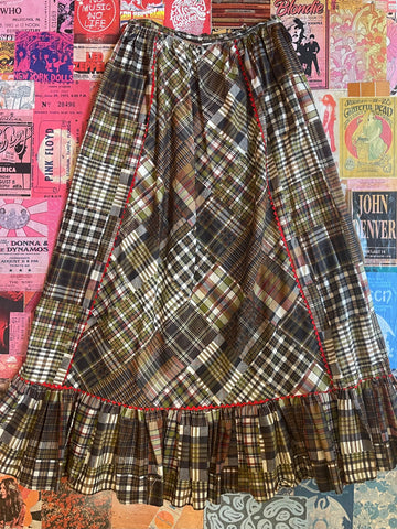 Plaid Skirt With Trim