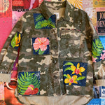 Camo Hand Painted Floral Jacket